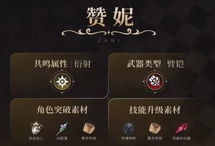 鸣潮赞妮突破素材一览-鸣潮赞妮突破素材有哪些